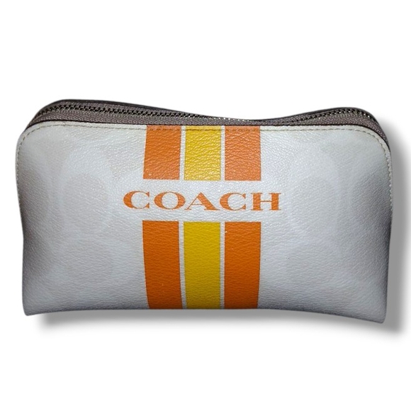 Coach White and Orange Cosmetic Bag - Picture 1 of 4